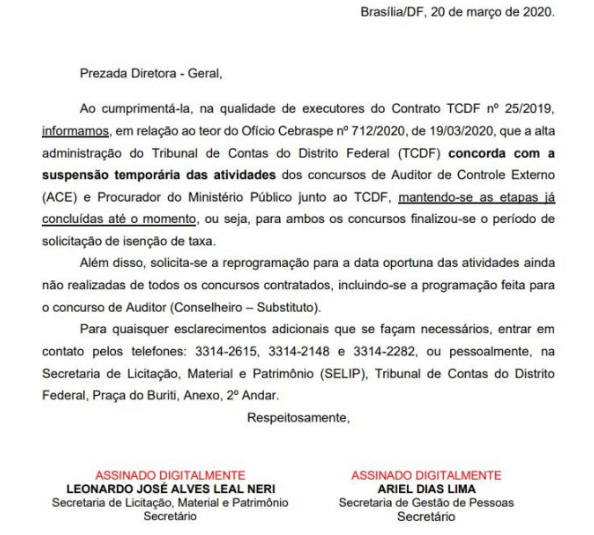 Concurso TCDF