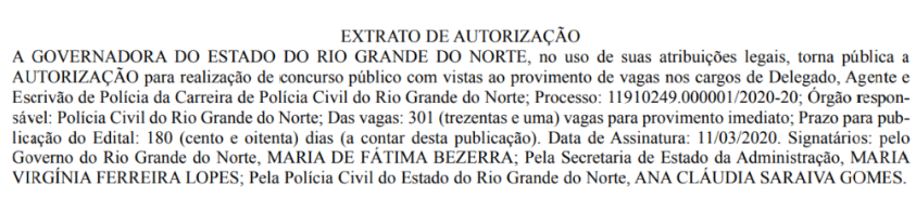 Concurso PC RN