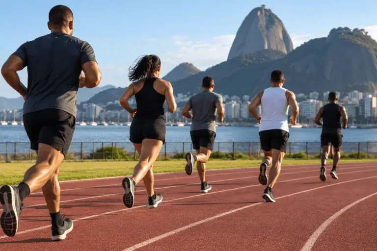 Corrida ao amanhecer no Rio de Janeiro preparação para o Concurso PMERJ